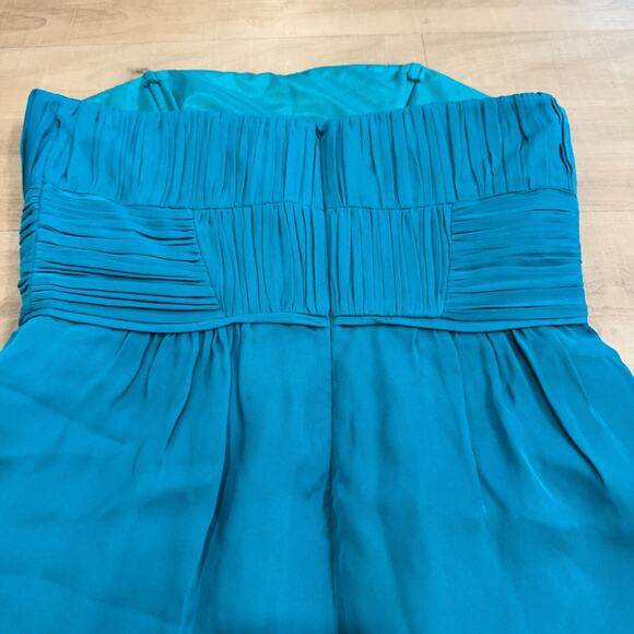 Shoshanna‎ Women's Nahla Dress Size 0 Turquoise Blue Silk Strapless Cocktail NEW - Picture 8 of 10